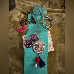 Colorful Jewelry Set with Necklace and Earrings